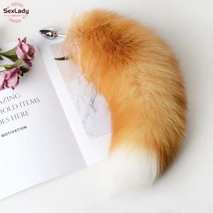 Plug anal séparable Real Fox Tail Cosplay Butt Plug anal Sex Tail Products Adult Products Anal Sex Toys for Woman Couples Men Sexy Shop 240325