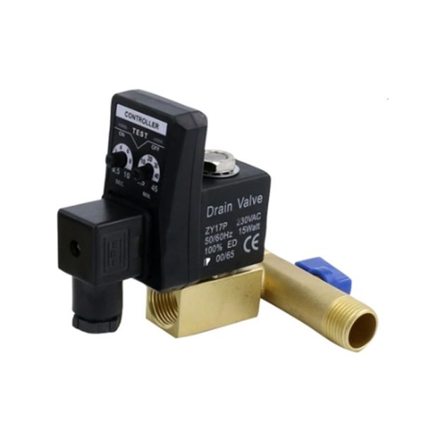 Tipo separado DC24VAC220V380V 12 Solenoide de drenaje del compresor de temporizador automático 240402