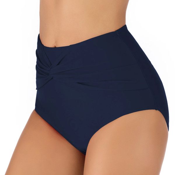 Separate Giolshon Summer Beach Triangle Tuit de baño para adultos Trunks Women Bikini Color sólido Sexy Shorts de natación de cintura alta