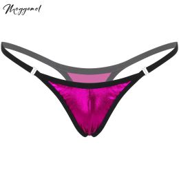 Sépare les femmes sexy extrêmes mini micro tanga bikini string brillant métallique basse monture gstring samis de maillot de bain saut