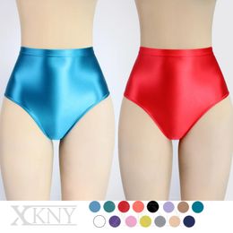 Sépare XCKNY nouveau short brillant huileux sexy pantalon brillant solide bikini taille haute collants sexy peuvent être portés à l'extérieur des sous-vêtements de sport brillants