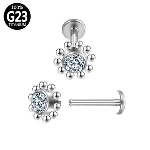 Septum Piercing Clicker lèvre Stud Sexy charmant G23 Zircon Tragus titane boule Helix Labret boucles d'oreilles bijoux de corps