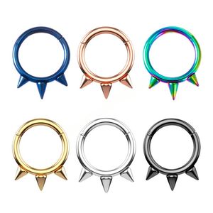 Septum Piercing Hoop Nose Ring Clicker Hinged Segment Stainless Steel Cartilage Earring Helix Daith Ear Tragus Body Jewelry
