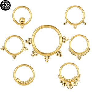 Septum Piercing Tragus Cartilage nez anneau corps Helix titane charnière Segment oreille Labret boucles d'oreilles femmes G23 Clicker bijoux Sexy