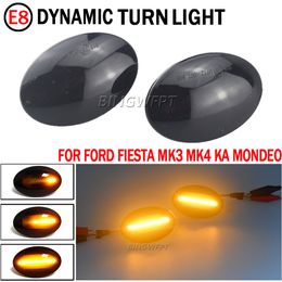 Sequentiële knipperende LED -turn signaal zijkoopmarkering voor Ford Fiesta MK3 MK4 MK5 MONDEO MK1 MK1 Explorer Dynamic Side Binker