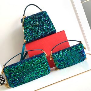 Sac baguette à paillettes femmes mini sac à chaîne poignée supérieure sacs de créateurs femmes sac fourre-tout à bandoulière sac à main sacs à bandoulière rabat sac à main brillant femme sacs en peau de mouton sacs de luxe