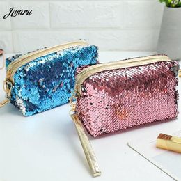 Trousse de maquillage à paillettes Voyage Cosemtic Case Trousse de rangement de toilette étanche pour les femmes Zipper Wash Bag Portable Make up Organizer244o