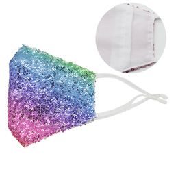 Masque à paillettes type de filtre insérable automne et hiver anti-poussière respirant tissu de coton tache