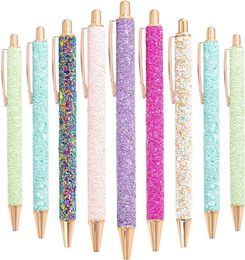 Stylo à bille en métal à paillettes, en cristal, pour étudiant, écriture, bureau, Signature d'affaires, cadeau de Festival