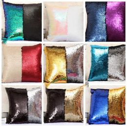 Paillettes taie d'oreiller sirène paillettes taie d'oreiller magique réversible housse de coussin Glamour Bling canapé voiture coussin bricolage oreiller décor à la maison LTZYQ61