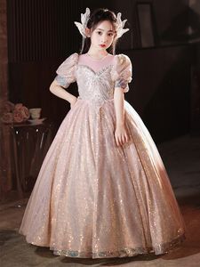 Robes de fille de fleur à paillettes pour mariage à plusieurs niveaux pour tout-petits robes en tulle