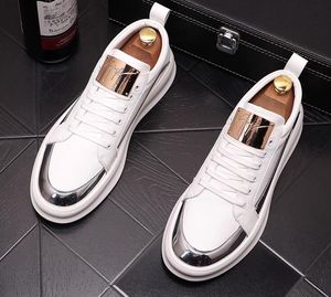 Zapatillas de lentejuelas clásicas blancas livianas diseñador hombres deportes de negocios zapatos de fiesta de bodas zapatos no slace up casua