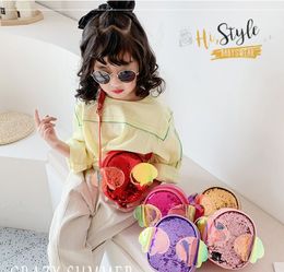 Bolso bandolera para niños con dibujos de lentejuelas, alas pequeñas con láser, bolso pequeño de moda para chicas de un solo hombro