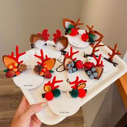 Pailletten schattige kersthaarclips unisex ontwerper cartoon pony bb clip voor feestdecoratie haarspeld nieuwjaar cadeau hoofddeksels santa claus 2022