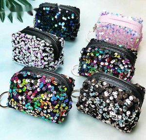 Bolso de noche de lentejuelas Bolso de embrague brillante Mini billetera Monedero Moda Mujer Bolso de maquillaje multicolor Bolsa de almacenamiento femenina clásica Bolsa de lápiz labial para niñas 230831