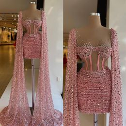 Paillettes gaine fabuleuse soirée élégante avec un corsage illusion robe de bal de bal plies robes formelles perlées pour les femmes es