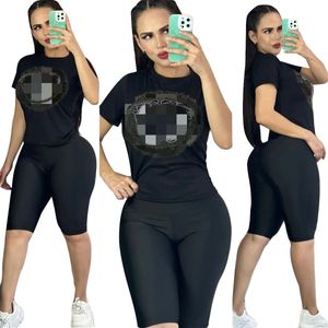 Paillettes en deux pièces ensembles de survêtement sportif décontracté pour femmes Slim Fittness Body Body Running Costumes Ship gratuit