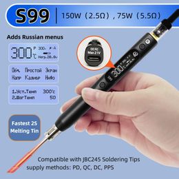 SEQURE S99 Soldering Iron Compatible con JBC245 Support de punta PD | QC | DC | Fuente de alimentación PPS para la herramienta de reparación de soldadura de modelo Drone RC 240325