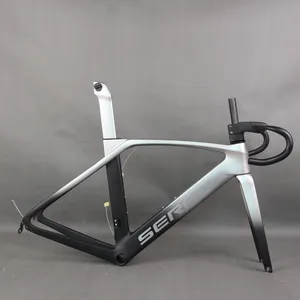 Seraph Brake V Brake Aero Road Bike Frame TT-X35 afzonderlijke stengelstuur elektroplating Silver Gradient Design BB86 BODEMBAKT