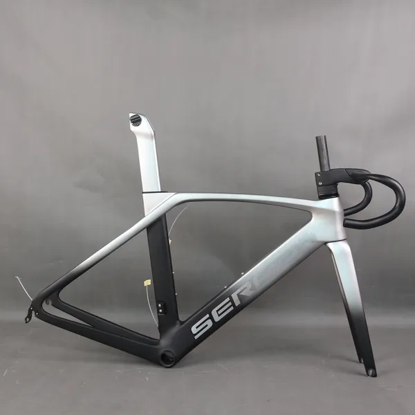 Seraph marca V freno Aero cuadro de bicicleta de carretera TT-X35 manillar de vástago separado galvanoplastia plata gradiente diseño BB86 soporte inferior