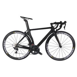 Aero Carbon Road Complete Bike TT-X2 met Shiman0 R8000 Groupset en aluminium wheelset zwarte matte 22 snelheid