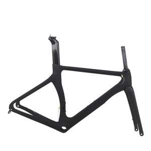 Aero Racing Carbon Road Bike Frame TT-X3 Disc Freno de disco Todo Negro BB386 142 * 12mm a través del eje