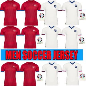 Serbie New Red and White Soccer Jersey 24/25 SRBIJA National Team Home Away Segej Mitrovic Football Shirts Kit Vlahovic Pavlovic Tadic Milenkovic