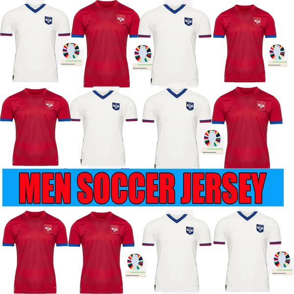 Serbie Classic Red and White Jacking Soccer Jersey Milivojevic Mitrovic Tadic Sergej 24 25 Home Red Away White Football Shirts Adult Kit