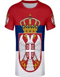 Serbie mâle t-shirt diy numéro de nom sur mesure srbija srb tshirt srpski nation drapeau serbien collège imprimé logo vêtements 911476