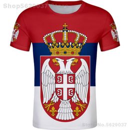 SERVIË republiek tshirt diy gratis custom made naam nummer srbija SRB t-shirt srpski natie vlag serbien college print kleding 220609