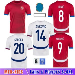 Serbiea Football Jersey2024 Armenia North Macedonia Shirt Football Serbia Vlahovic Milivojevic Mitrovic Kostic Tadic Kolarov