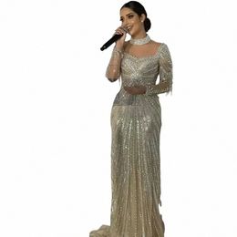 Serene Hill Nude musulman perlé gland sirène Dubaï arabe robes de soirée de luxe 2024 pour les femmes de mariage LA71533 h0qD #
