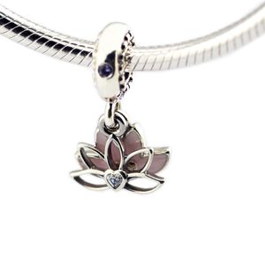 Serene Lotus Charm DIY Fabricación de joyas se adapta a pulseras de plata 925 originales para mujer Cuentas para joyería Fabricación de encantos de moda Q0531