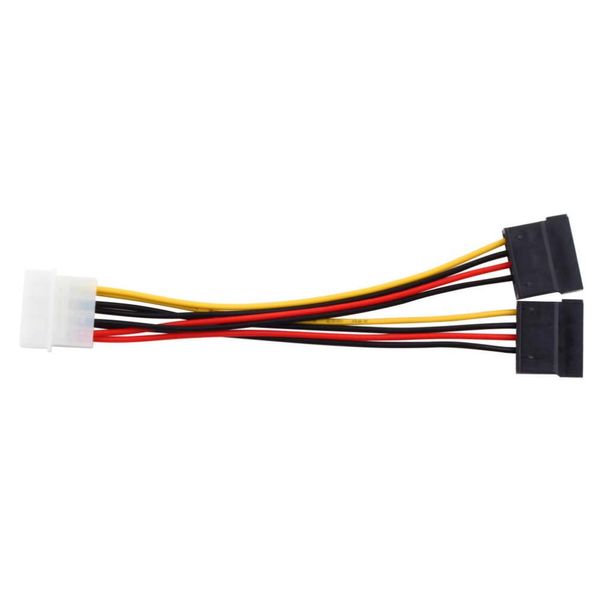 Serial ATA SATA 4 Pin IDE Molex a 2 de 15 Pin HDD Cable adaptador de corriente Promoción mundial caliente