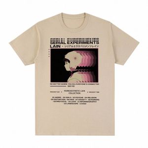 Seriële Experimenten Lain Vintage T-shirt Anime Grafische Manga Meisje Sci Fi Cott Mannen T-shirt Nieuwe Tee T-shirt Womens tops P4h5 #