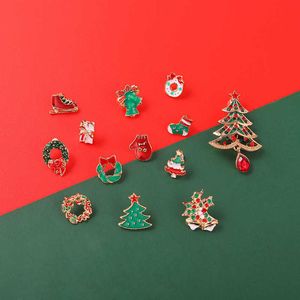 Serie broche Nieuw ontwerp sneeuwpop sokken Kerstboomschoenen Elandvormige metalen kleine badge