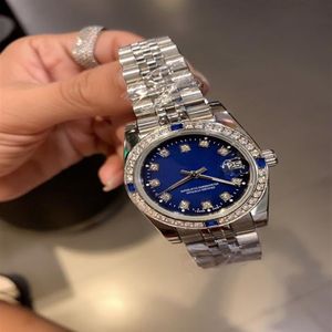 Série classique montre automatique pour femmes 31mm bague en diamant tout en acier inoxydable saphir super brillant sport étanche usine280N