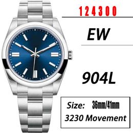 Serie gegarandeerd EW3230 Cal3230 roestvrij horloge heren blauw 41 mm armband 904L V3 stalen wijzerplaat dezelfde EWF van Ew124300 Etern Kaejj