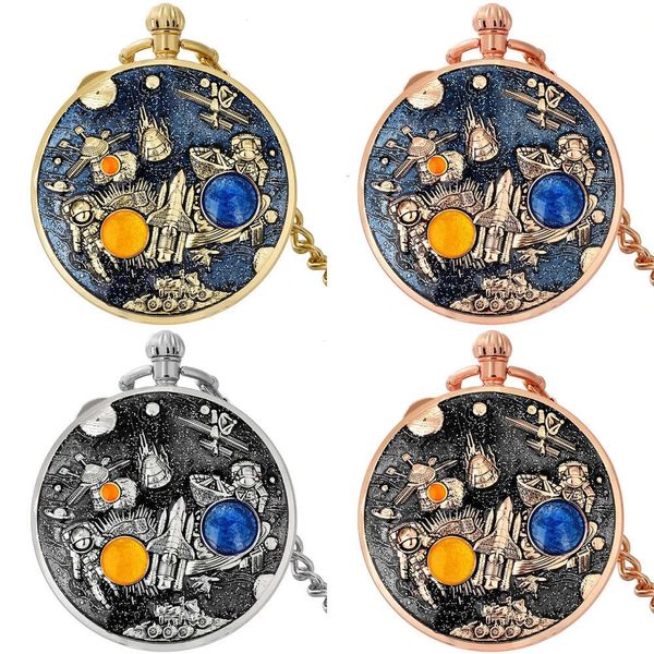 Serie Space Music Pocket Watch Men Original Quartz Reloj Cabecillo para mujeres Relojes de parejas únicas Regalo 240103 ES