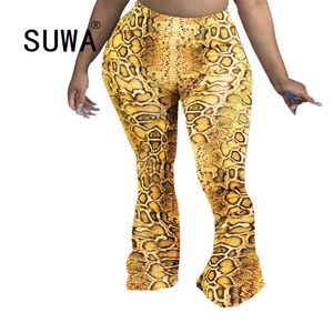 Serpentine Dames Elastische wijde Been Broek Leggings Hoge Taille Broek Gedrapeerde Jogger Sweatpants K-Pop Hip Hop 210525