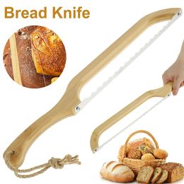 Cuchillo de pan serrado Corte de pastel Cortador de baguette multiusos Cortador de pan de acero inoxidable Rebanador Herramienta para hornear 240325