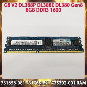 Servergeheugen G8 V2 DL388P DL388E DL380 Gen8 731656-081 731765-B21 735302-001 8GB DDR3 1600 RAM WERKT Perfect Fast Ship