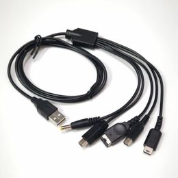Service elektrische kabel 1,2 m snel opladen 5 in 1 USB -game oplader koorddraad voor 3DS NDSI/SP/NDSL/WII U/PSP