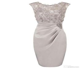 Service de vente de robes mère de la mariée en mousseline de soie, longueur aux genoux, en Stock avec perles en dentelle, 5655456