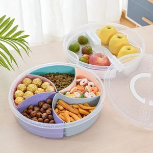 Serveer dienblad Candy en Nut Serving container, voorgerechtvak met deksel, multi sectional noten en snack -snack serveerlade met deksel