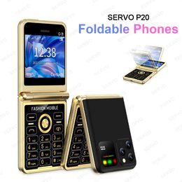Servo P20 4 Sim Card Flip Mobiele telefoon Speed Dial Magic Voice Led zaklamp MP3 FM Radio 2.4 "HD -scherm GSM Ontgrendelde mobiele telefoon