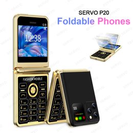 Servo p20 4 carte SIM flip téléphone mobile Speed Speed Magic Voice LED Lampe de poche MP3 Radio FM Radio 2.4 "HD Screen GSM Déverrouillé téléphone portable