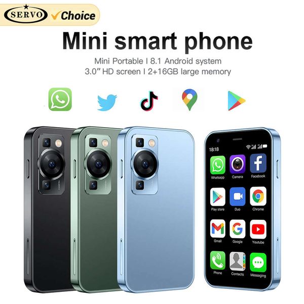 Servo P60 Pro 3 pouces écran HD petit smartphone GPS 3G WCDMA 2 SIM Téléphone cellule Android 8.1 2 Go + 16 Go Type-C Mini téléphone mobile