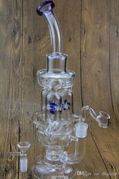 glazen bong propeller perk Oil rag drie Roterende cycloon recycler bong water bong waterpijp