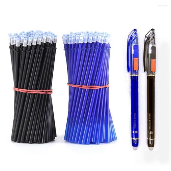 Ensemble 0.38mm stylo Gel effaçable étanche écriture fluide sans saignement d'encre remplacer le Kit de recharge pour les fournitures scolaires de bureau